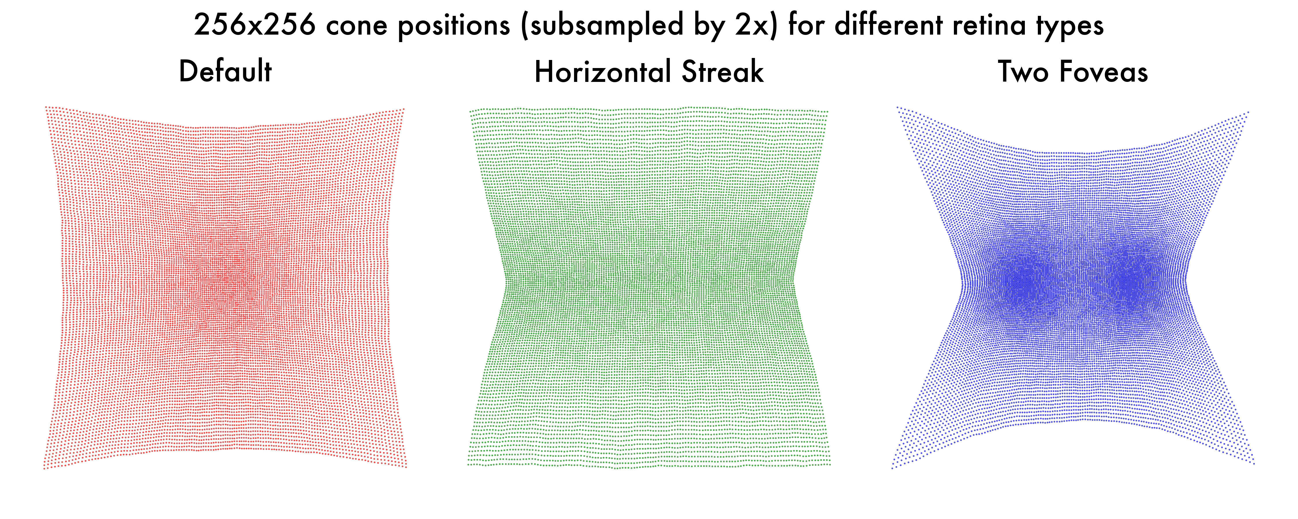 Comparison of cone positions